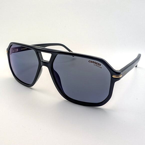Carera 350 Navigator Double Bridge Polarized Sunglasses – Matte Black & Silver - Picture 3 of 6